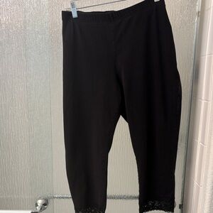 Torrid Black Crop Leggings with Lace Hem